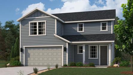 A house with a garage.