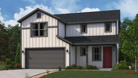 A house with a garage.