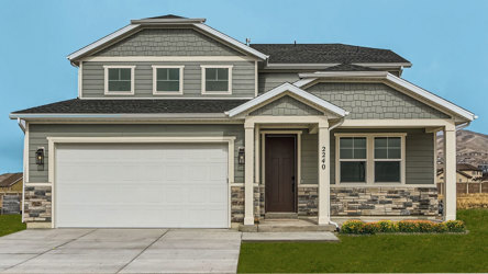 A house with a garage.