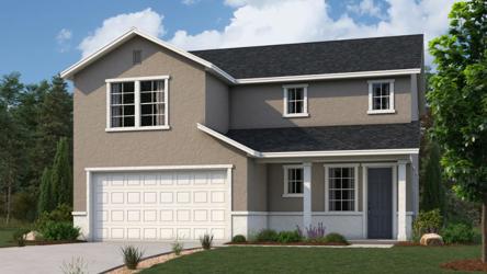 A house with a garage.