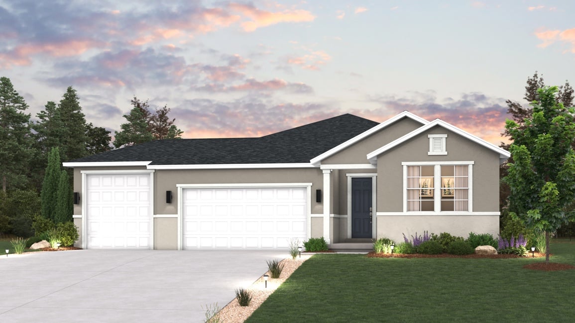 A house with a driveway.