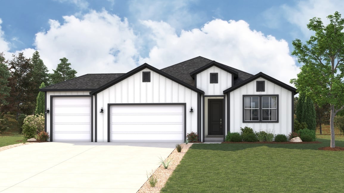 A house with a garage.