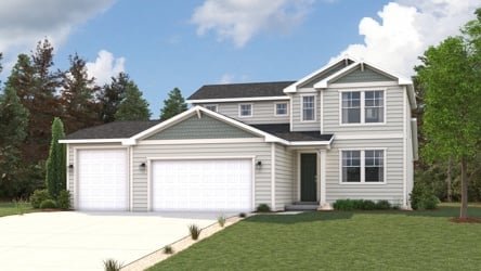 A house with a garage.