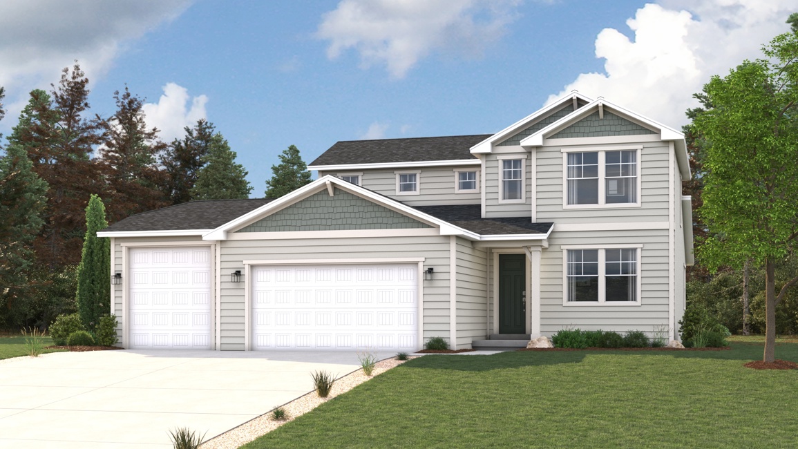 A house with a garage.