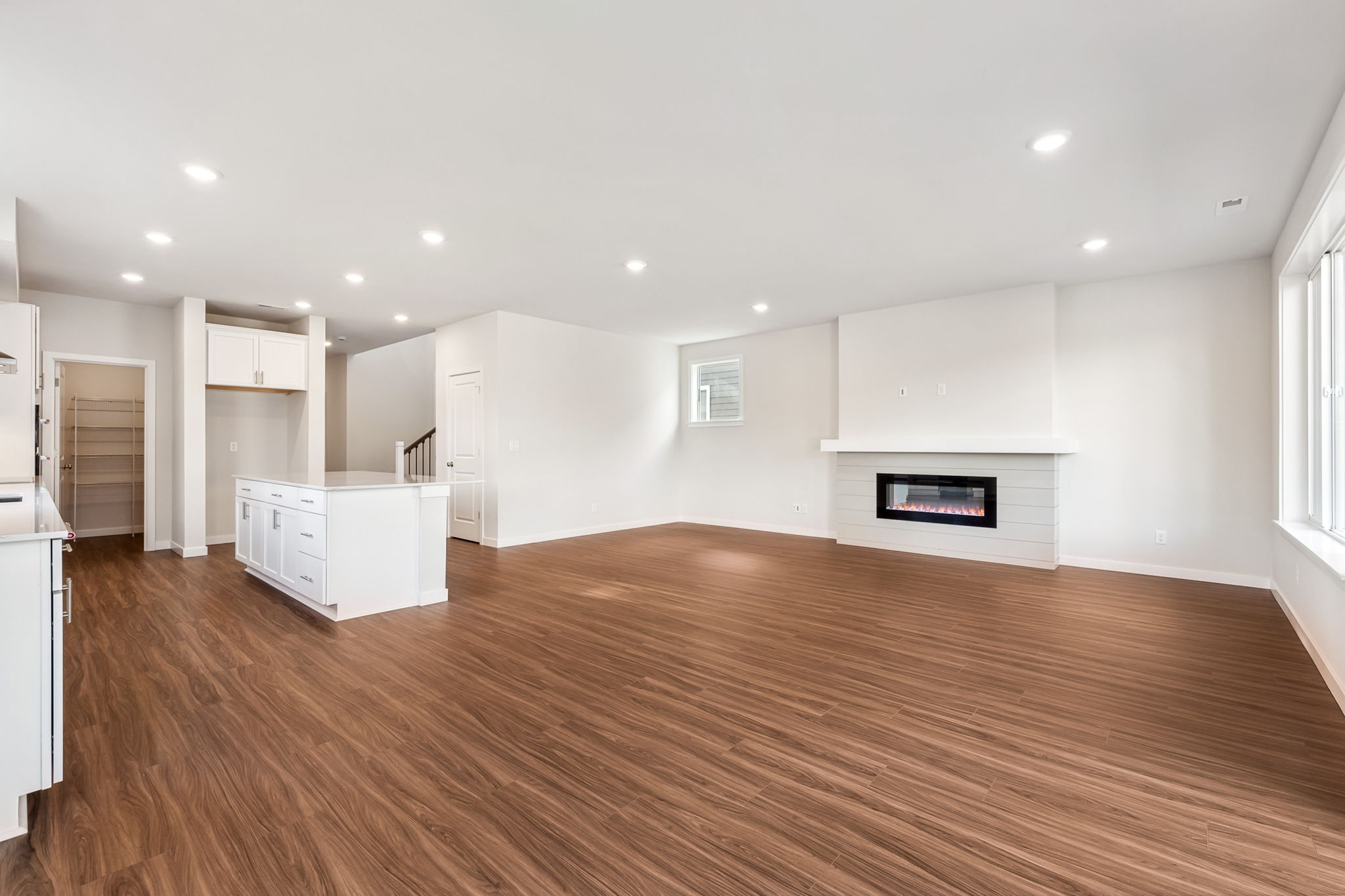 A large empty living room.