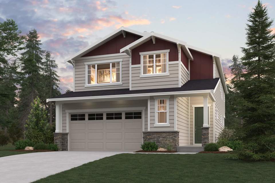 A house with a garage.