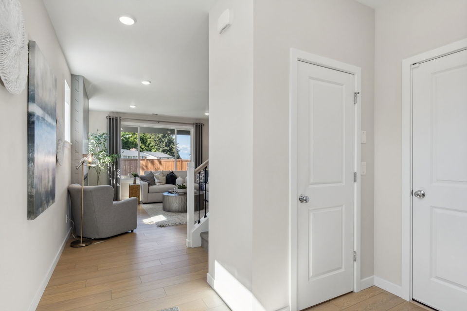 A room with white doors.