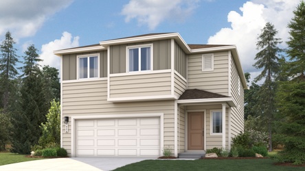 A house with a garage.