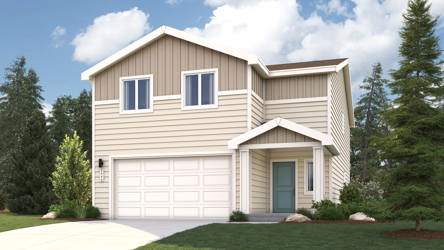 A house with a garage.