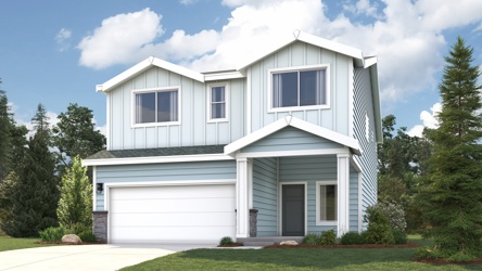 A house with a garage.