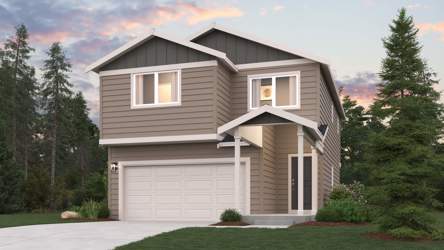 A house with a garage.