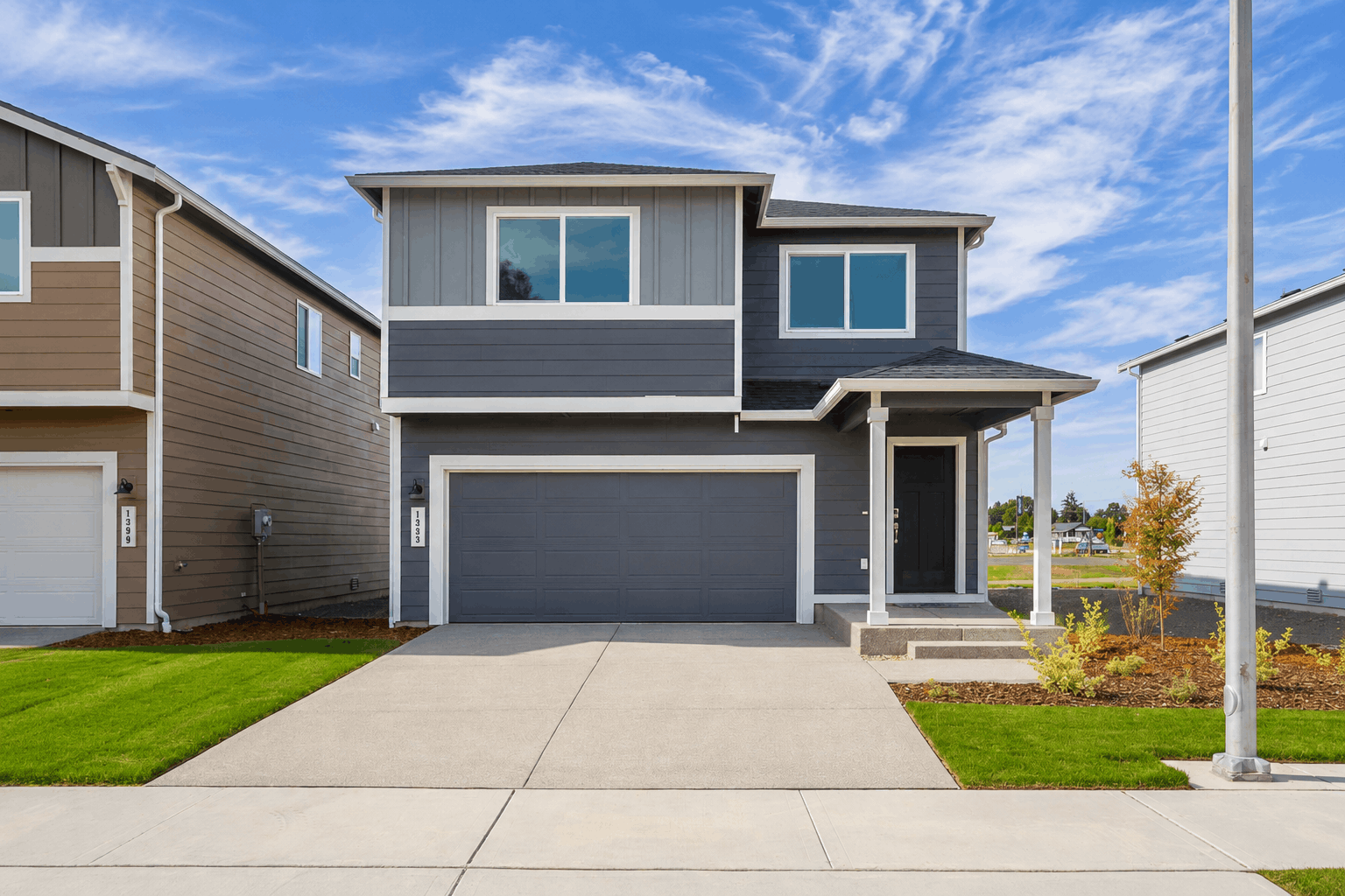 A house with a garage.