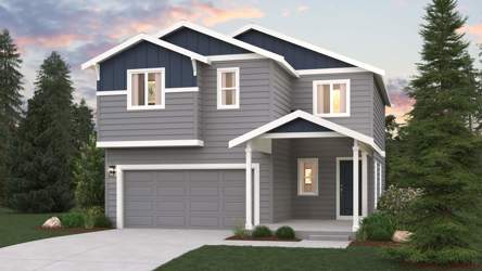 A house with a garage.