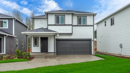 A house with a garage.