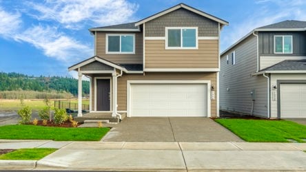A house with a garage.
