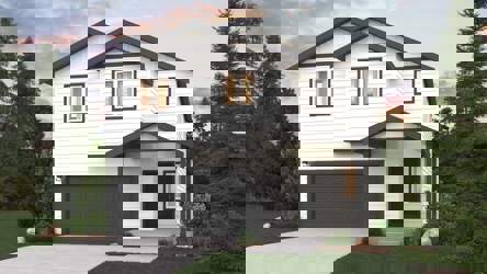 A house with a garage.