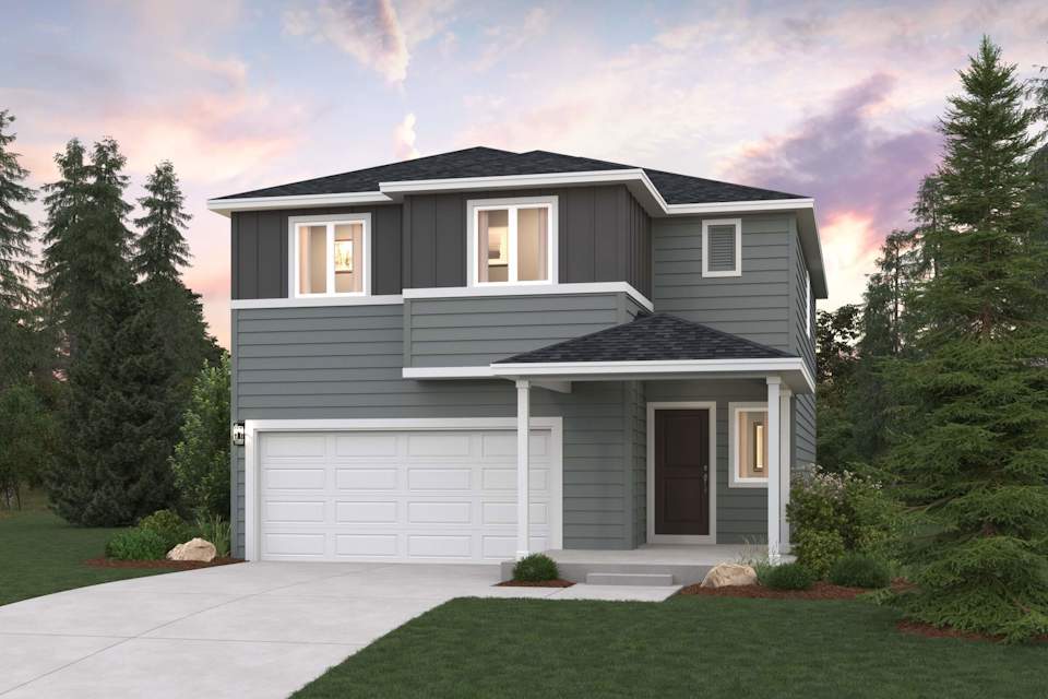 A house with a garage.