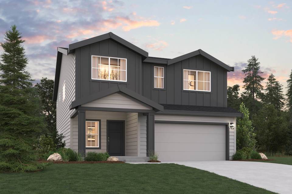 A house with a garage.