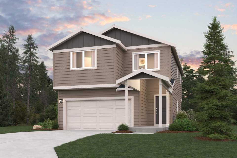 A house with a garage.