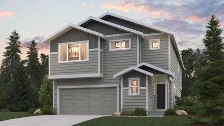 A house with a garage.