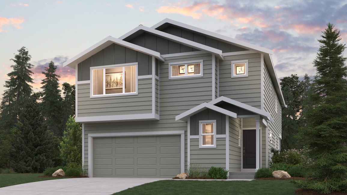 A house with a garage.