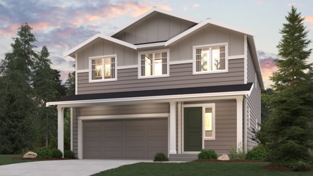 A house with a garage.