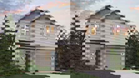 A house with a garage.