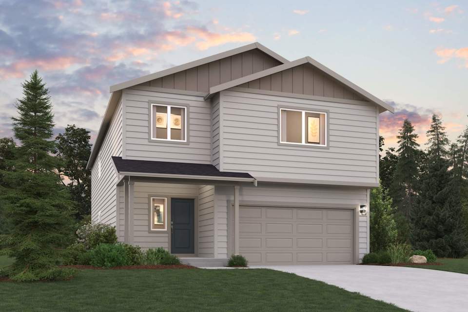 A house with a garage.