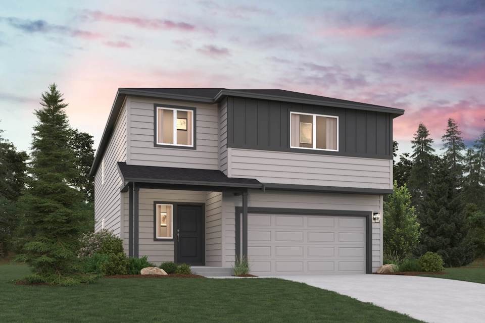 A house with a garage.