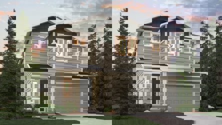 A house with a garage.