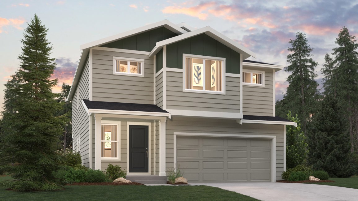 A house with a garage.