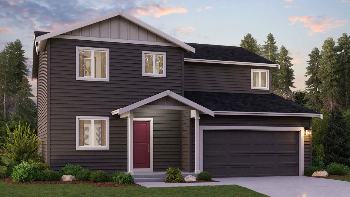 A house with a garage.