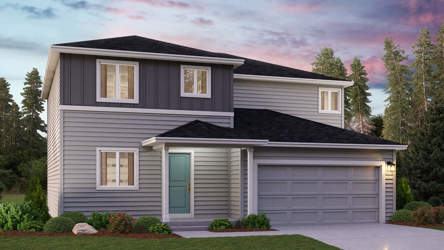 A house with a garage.