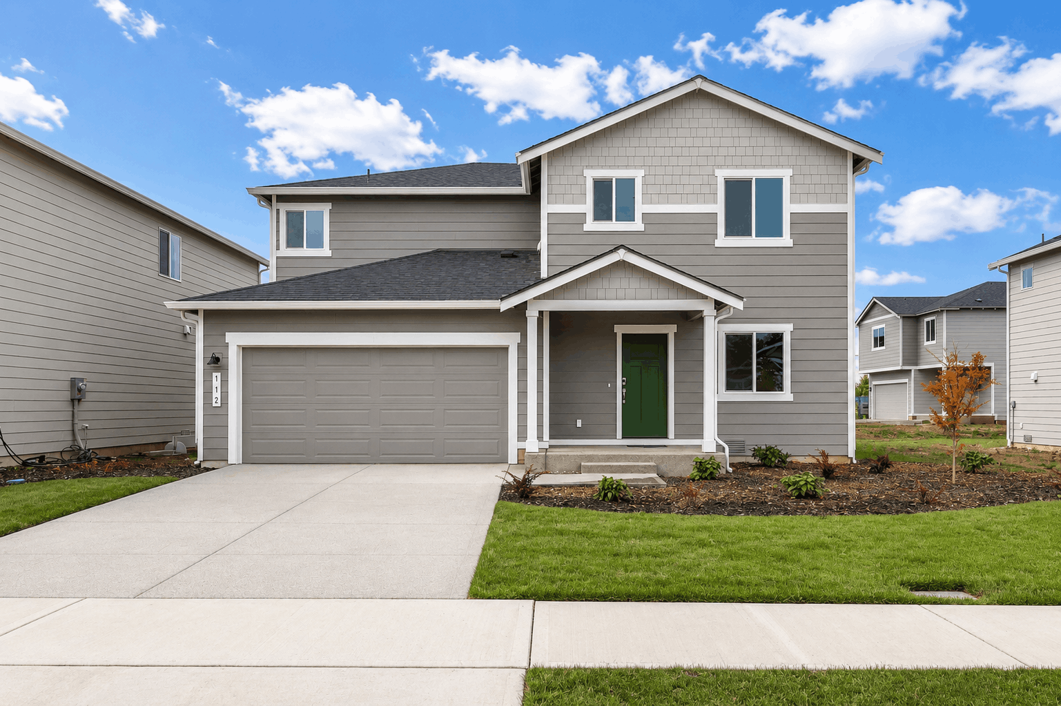 A house with a garage.