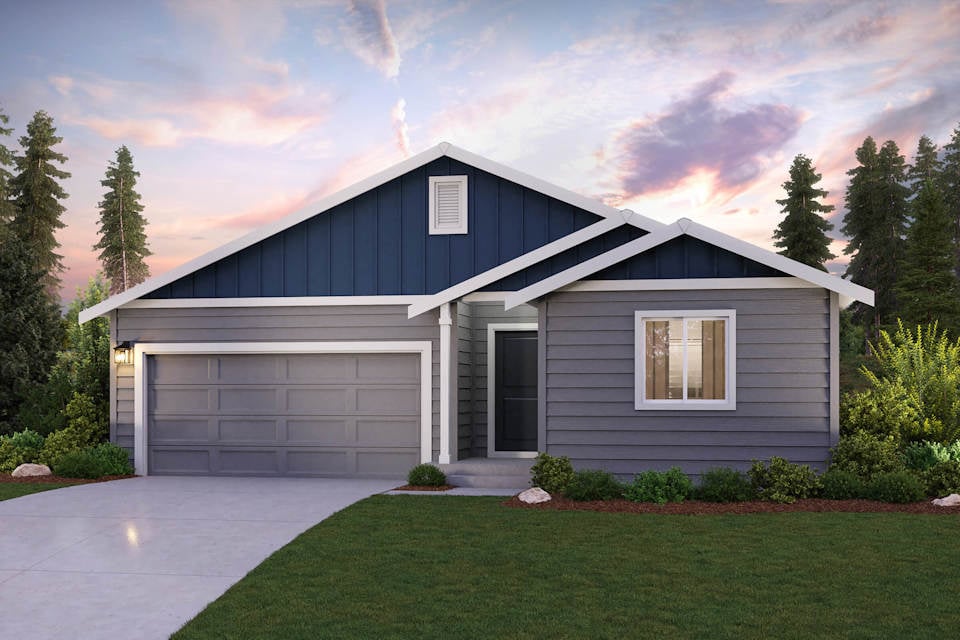 A house with a garage.