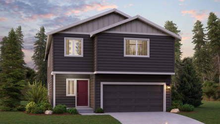 A house with a garage.