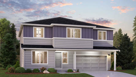 A house with a large front yard.