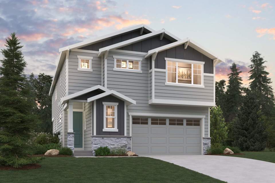 A house with a garage.