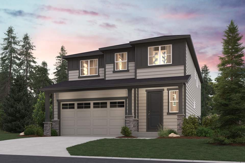 A house with a garage.