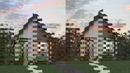 A house with a driveway.