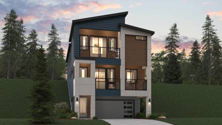 A house with a green lawn.