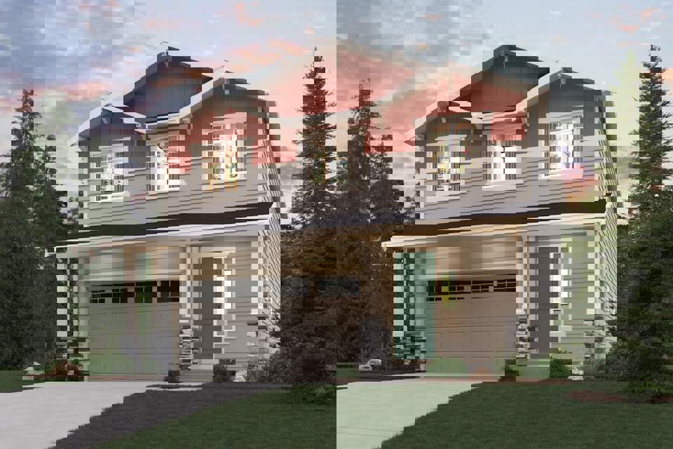 A house with a garage.