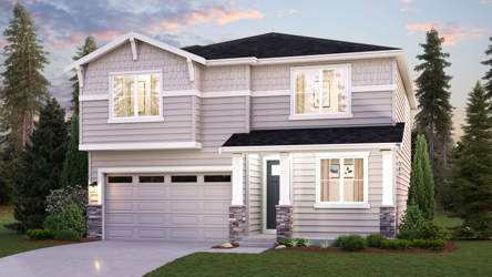 A house with a garage.