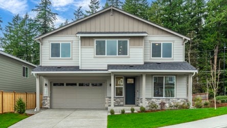 A house with a garage.