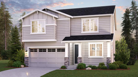 A house with a garage.