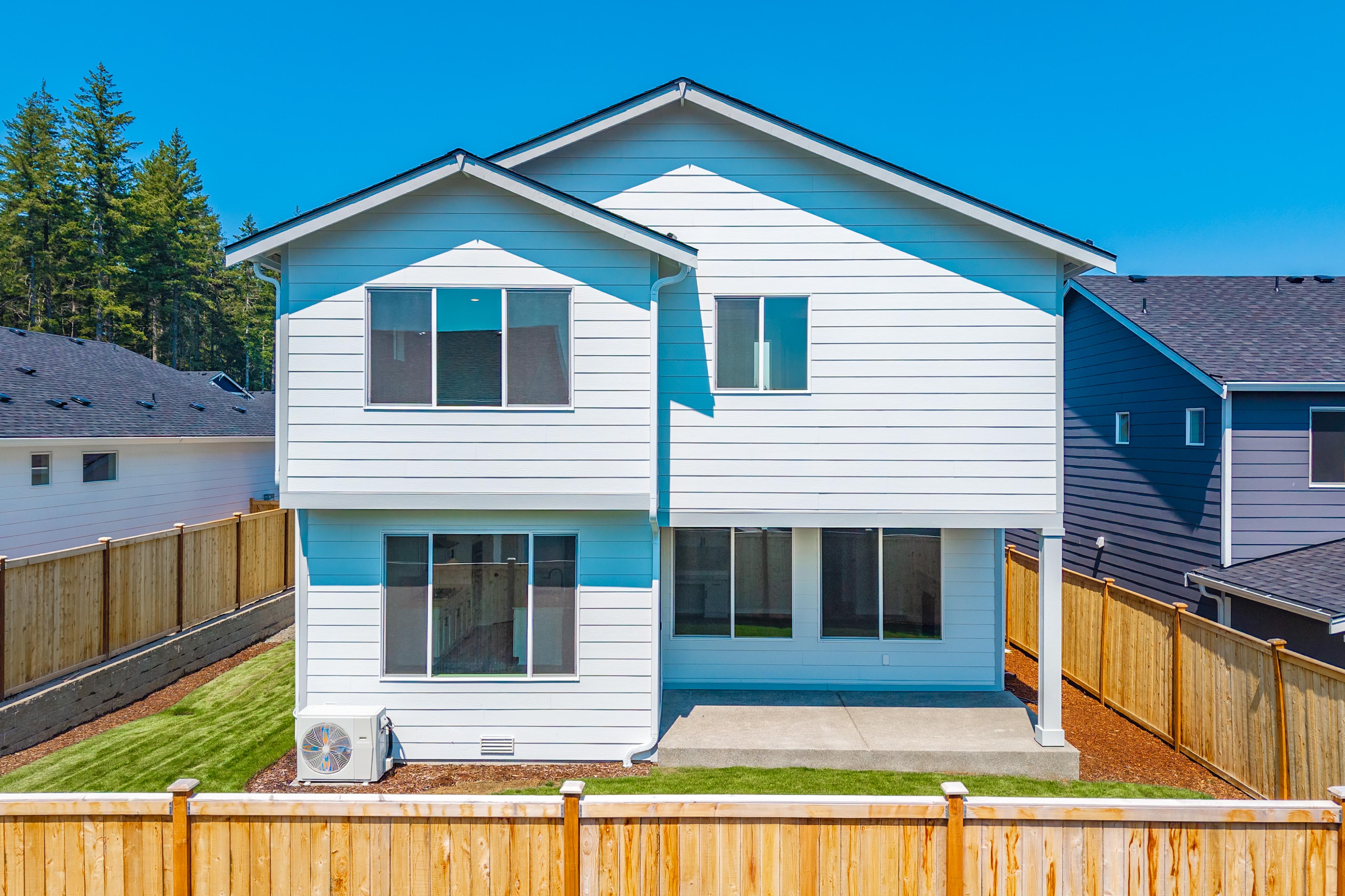 A house with a fence around it.