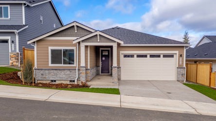 A house with a garage.