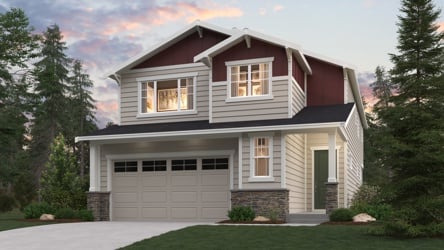 A house with a garage.