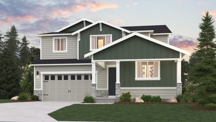 A house with a green lawn.