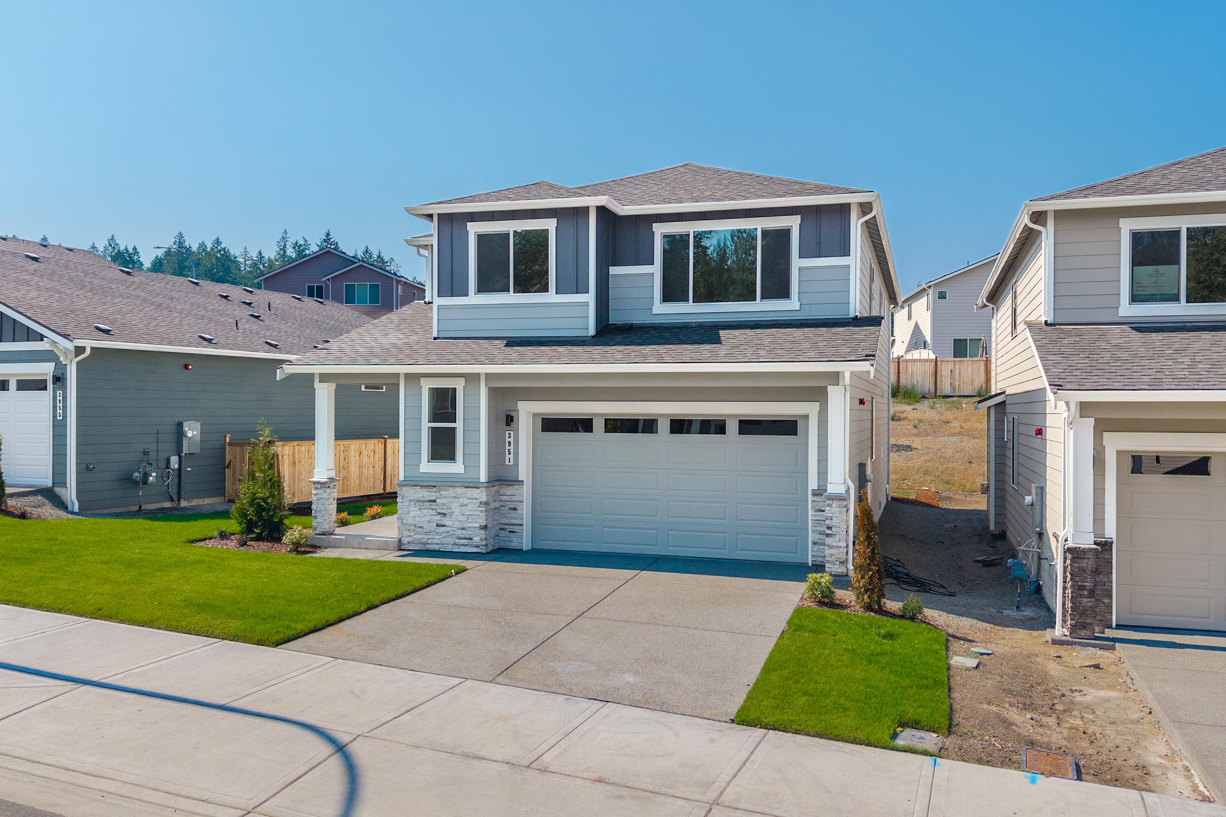 A house with a garage.
